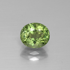 1.26 ct Green Apatite Gemstone, Apatite Gem in Oval Facet Shape for Sale.