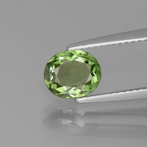 0.96 ct Green Apatite Gemstone, Apatite Gem in Oval Facet Shape for Sale.
