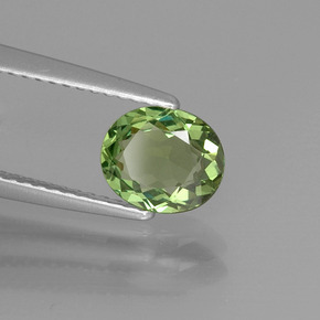 0.96 ct Green Apatite Stone, Natural Apatite in Oval Facet Shape for Sale
