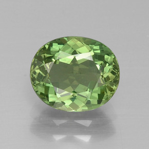 1.74 ct Green Apatite Gemstone, Apatite Gem in Oval Facet Shape for Sale.