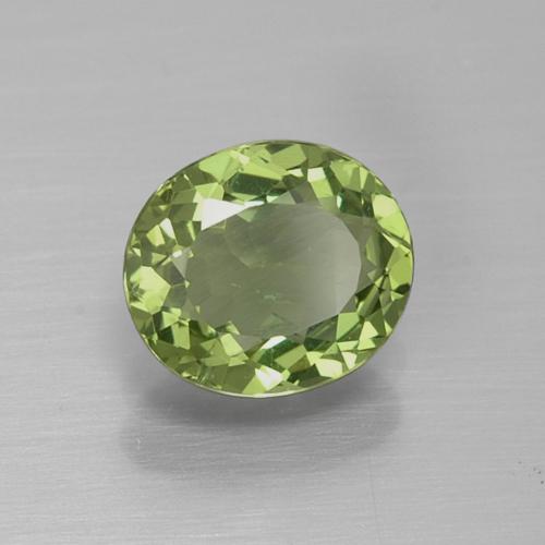 1.08 ct Green Apatite Stone, Natural Apatite in Oval Facet Shape for Sale
