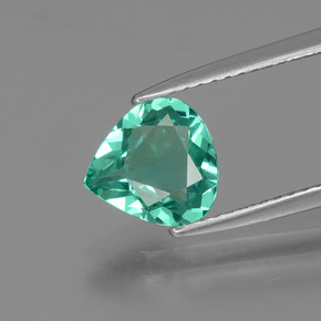 1.28 ct Green Apatite Gemstone, Apatite Gem in Pear Facet Shape for Sale.