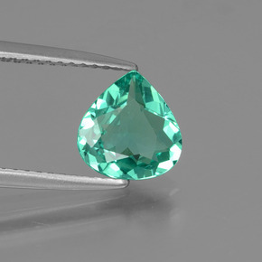 1.28 ct Green Apatite Stone, Natural Apatite in Pear Facet Shape for Sale