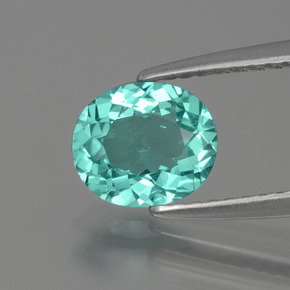 1.04 ct Blue Apatite Gemstone, Apatite Gem in Oval Facet Shape for Sale.