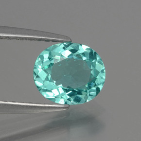 1.04 ct Blue Apatite Stone, Natural Apatite in Oval Facet Shape for Sale