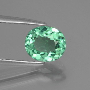 1.17 ct Green Apatite Stone, Natural Apatite in Oval Facet Shape for Sale