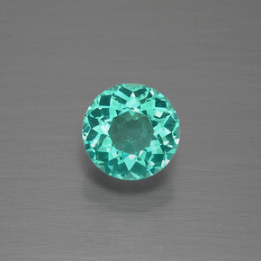 0.86 ct Green Apatite Gemstone, Apatite Gem in Round Facet Shape for Sale.