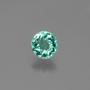 0.57 ct Green Apatite Gemstone, Apatite Gem in Round Facet Shape for Sale.