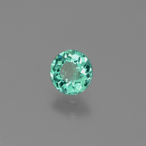 0.57 ct Green Apatite Stone, Natural Apatite in Round Facet Shape for Sale