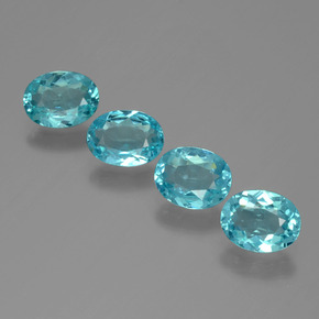 2.89 ct Blue Apatite Gemstone, Apatite Gem in Oval Facet Shape for Sale.