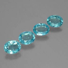 2.89 ct Blue Apatite Stone, Natural Apatite in Oval Facet Shape for Sale