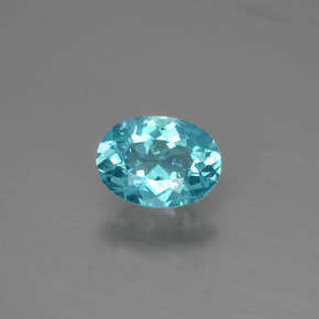 0.84 ct Blue Apatite Gemstone, Apatite Gem in Oval Facet Shape for Sale.