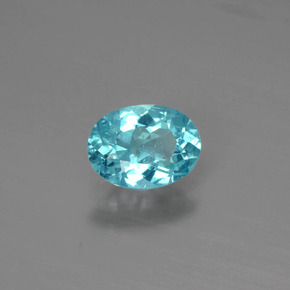 0.84 ct Blue Apatite Stone, Natural Apatite in Oval Facet Shape for Sale