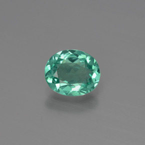 0.88 ct Green Apatite Gemstone, Apatite Gem in Oval Facet Shape for Sale.