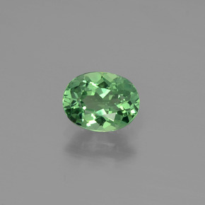 0.95 ct Green Apatite Gemstone, Apatite Gem in Oval Facet Shape for Sale.