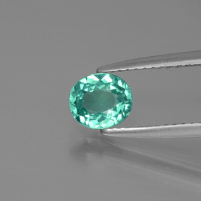 0.68 ct Green Apatite Gemstone, Apatite Gem in Oval Facet Shape for Sale.