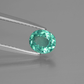 0.68 ct Green Apatite Stone, Natural Apatite in Oval Facet Shape for Sale