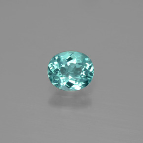 0.70 ct Blue Apatite Gemstone, Apatite Gem in Oval Facet Shape for Sale.