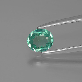 0.62 ct Green Apatite Gemstone, Apatite Gem in Oval Facet Shape for Sale.