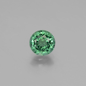 1.02 ct Green Apatite Gemstone, Apatite Gem in Round Facet Shape for Sale.