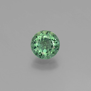 1.09 ct Green Apatite Gemstone, Apatite Gem in Round Facet Shape for Sale.