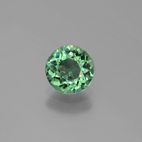 0.88 ct Green Apatite Gemstone, Apatite Gem in Round Facet Shape for Sale.