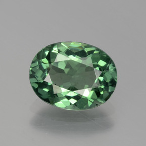 1.62 ct Green Apatite Gemstone, Apatite Gem in Oval Facet Shape for Sale.