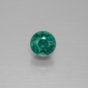 0.54 ct Green Apatite Gemstone, Apatite Gem in Round Facet Shape for Sale.