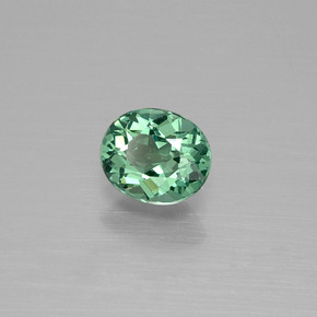 0.74 ct Green Apatite Stone, Natural Apatite in Oval Facet Shape for Sale