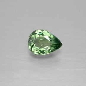 0.66 ct Green Apatite Gemstone, Apatite Gem in Pear Facet Shape for Sale.