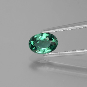 0.54 ct Green Apatite Gemstone, Apatite Gem in Oval Facet Shape for Sale.