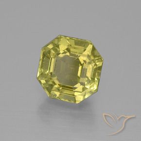 5.88 ct Yellow Apatite Stone, Natural Apatite in Asscher Cut Shape for Sale