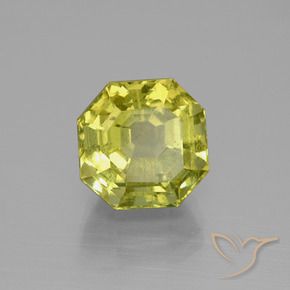 6.29 ct Yellow Apatite Stone, Natural Apatite in Asscher Cut Shape for Sale