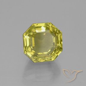 7.51 ct Yellow Apatite Stone, Natural Apatite in Asscher Cut Shape for Sale