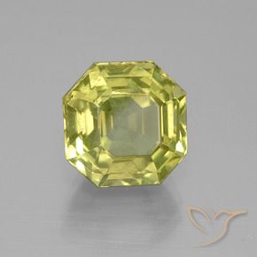 7.91 ct Yellow Apatite Stone, Natural Apatite in Asscher Cut Shape for Sale
