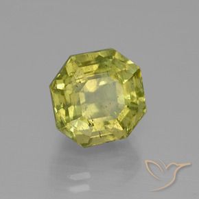 7.64 ct Yellow Apatite Stone, Natural Apatite in Asscher Cut Shape for Sale
