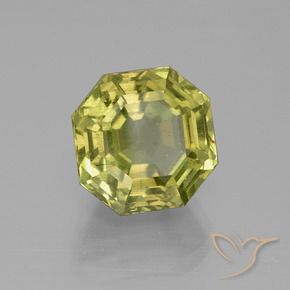 8.30 ct Yellow Apatite Stone, Natural Apatite in Asscher Cut Shape for Sale