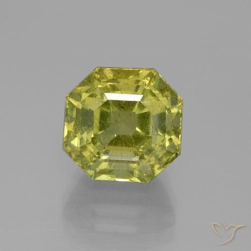 7.77ct Natural Green Yellow Apatite, Emerald Cut, VS-SI