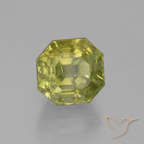7.77 ct Yellow Apatite Stone, Natural Apatite in Asscher Cut Shape for Sale