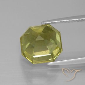 Apatite Gemstone in 10.7 x 10.4 mm Size for Sale, Apatite Stone in Green Yellow Color