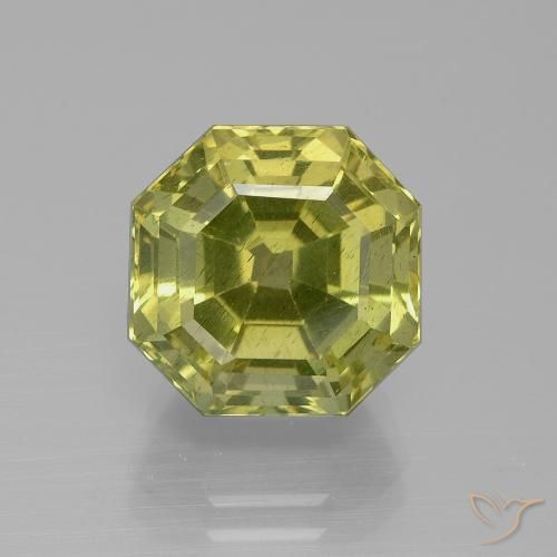 9.46ct Natural Greenish Yellow Apatite, Emerald Cut, VS