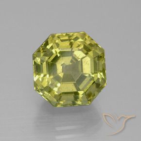 9.46 ct Yellow Apatite Stone, Natural Apatite in Asscher Cut Shape for Sale