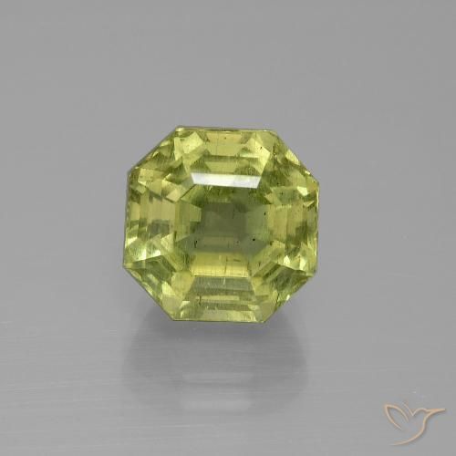 Apatite Jaune Octogone / coupe Émeraude 9,6 x 9,6mm de Madagascar, poids de 5,75 ct, pierre gemme naturelle Non traité de pureté vs-si, 1 pièce Apatite asscher cut, couleur : Jaune moyen, dureté de Mohs de 5 à 5, Photo A
