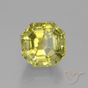 9.32 ct Yellow Apatite Stone, Natural Apatite in Asscher Cut Shape for Sale