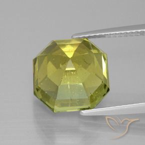 Apatite Gemstone in 11.6 x 11.4 mm Size for Sale, Apatite Stone in Medium Yellow Color