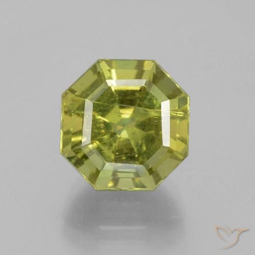 12.42 ct Green Apatite, 13 x 12.7 mm Asscher Cut From Madagascar, Photo A
