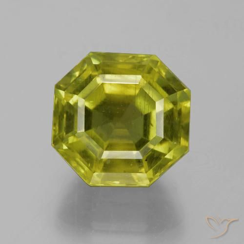 15.17 ct Green Apatite, 13.7 x 13.5 mm Asscher Cut From Madagascar, Photo A
