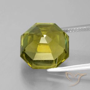 Apatite Gemstone in 14 x 14 mm (calibrated) Size for Sale, Apatite Stone in Warm Earthy Green Color