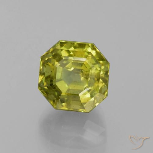 11.26 ct Green Apatite Stone, Natural Apatite in Asscher Cut Shape for Sale