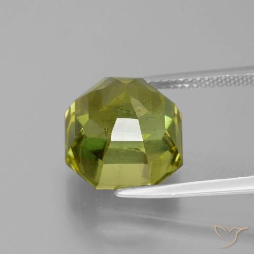Apatite Gemstone in 12 x 12 mm (calibrated) Size for Sale, Apatite Stone in Warm Forest Green Color